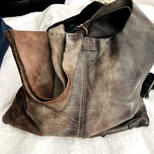 BED-STU LEATHER SHOULDER BAG NWOT GREY BROWN BRONZE AWSOME PURSE